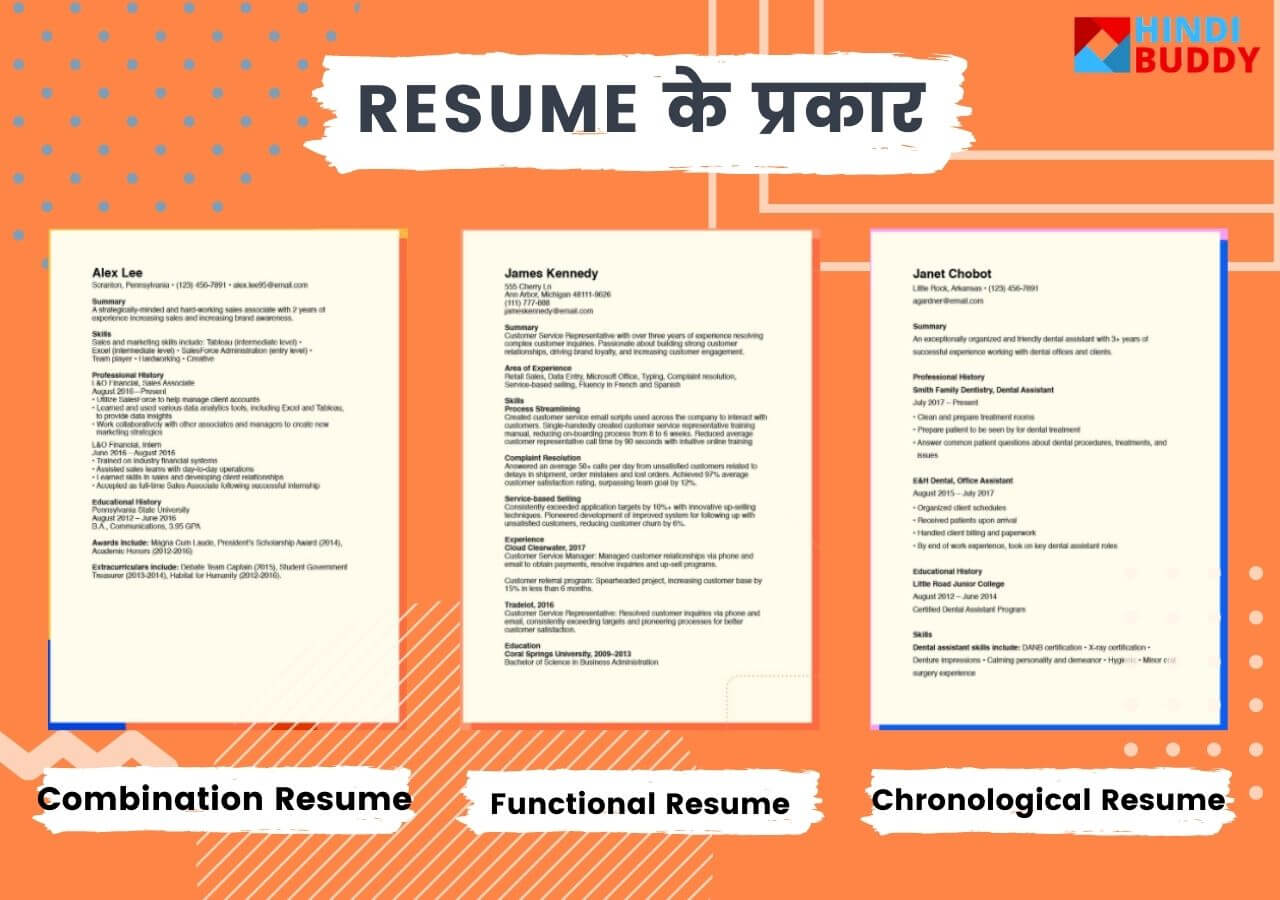 types of resume for job in hindi