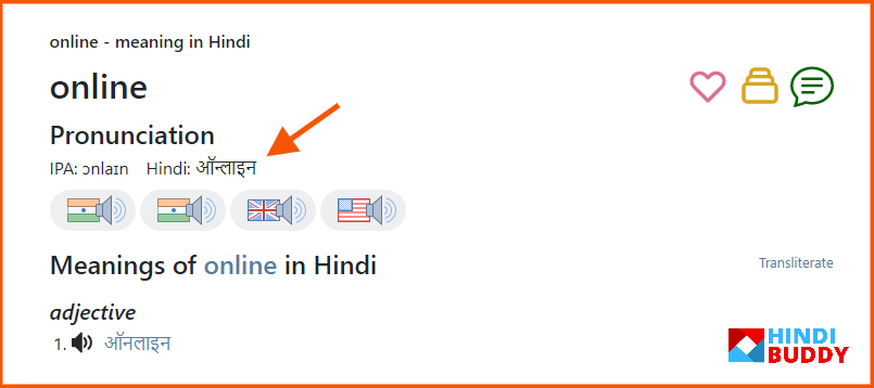 online ko hindi me kya kahte hai in shabdkosh