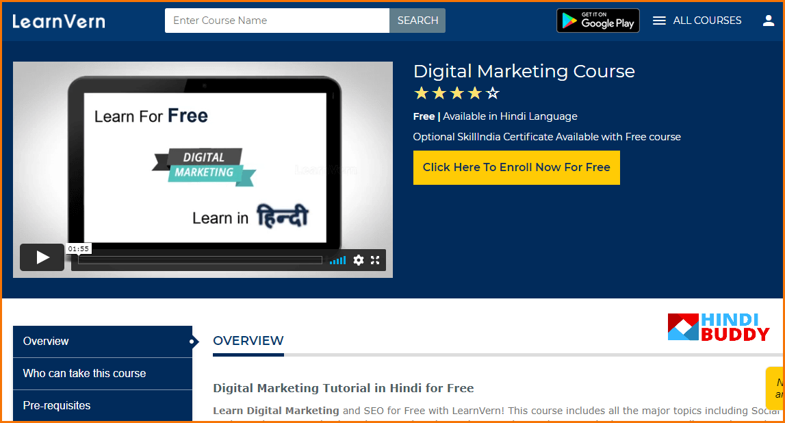 learnvern digital marketing tutorial in hindi